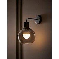 Valuelights Bellamy Black Glass Globe Rechargeable Wall Light