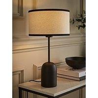 Valuelights Kaiden Dome Table Lamp With Black Trim Linen Shade