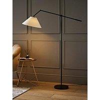Valuelights Layla Black Adjustable Floor Lamp With Linen Shade