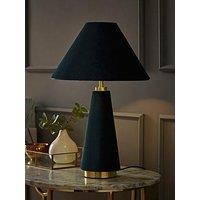 Valuelights Martha Conical Teal Velvet Table Lamp