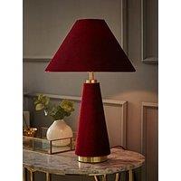 Valuelights Martha Conical Burgundy Velvet Table Lamp