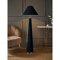 Valuelights Martha Conical Teal Velvet Midi Floor Lamp