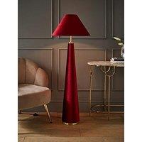 Valuelights Martha Conical Burgundy Velvet Midi Floor Lamp