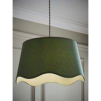 Valuelights Mabel Sage Green Linen Large 30Cm Scallop Edge With Trim Ceiling Light Lamp Shade