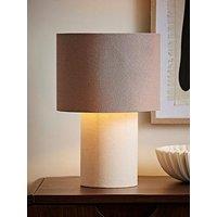 Valuelights Bobby Mocha Colour Clash Duo Fabric Table Lamp