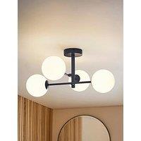 Valuelights Darla Navy 4 Way Frosted Globe Bathroom Ceiling Light