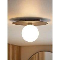Valuelights Darla Navy Frosted Globe Bathroom Flush Ceiling Light