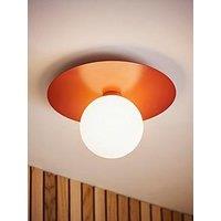 Valuelights Darla Rust Frosted Globe Bathroom Flush Ceiling Light