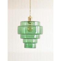 Valuelights Lane Green Glass 5 Tier Layered Easy Fit Ceiling Pendant Lamp Shade