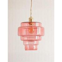 Valuelights Lane Pink Glass 5 Tier Layered Easy Fit Ceiling Pendant Lamp Shade