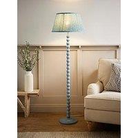 Valuelights Bobbin Blue Bobbles Floor Lamp With Leaf Pleated Tapered Lamp Shade