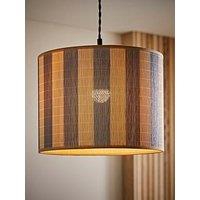 Valuelights Lori Blue Stripe Bamboo Drum Easy Fit Ceiling Pendant Light Lamp Shade