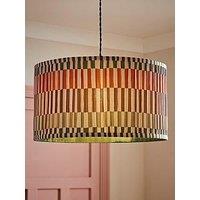 Valuelights Rae Large Pleated Stripe Neutral Drum Easy Fit Ceiling Light Lamp Shade