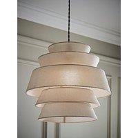 Valuelights Valerie Natural Linen 5 Tier Easy Fit Drum Ceiling Pendant Light Lamp Shade