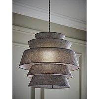 Valuelights Valerie Grey Linen 5 Tier Easy Fit Drum Ceiling Pendant Light Lamp Shade