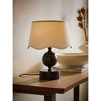 Valuelights Anthony Candlestick Table Lamp With Linen Scallop Lamp Shade