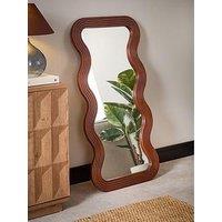 The Very Collection Dark Wiggle Wooden Leaner Mirror 120X60Cm
