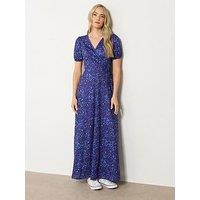 Long Tall Sally Animal Wrap Maxi Dress - Blue