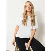 Long Tall Sally Dobby Sleeve Top - Ivory
