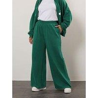 Yours Curve La Wide Leg Joggers - Green