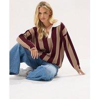 Pixiegirl Petite Vertical Stripe Rugby Jumper - Red
