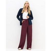 Long Tall Sally Stripe Wide Leg Trouser 34" - Red