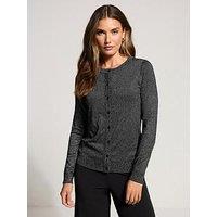Long Tall Sally Silver Lurex Cardigan - Black