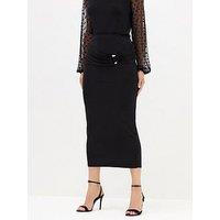 Long Tall Sally Buckle Midaxi Skirt - Black