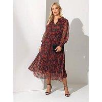 Yours Curve Floral Pleated Shirt Dress - Black