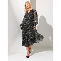 Yours Curve Pleated Shirt Dress - Black