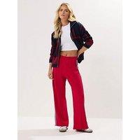 Pixiegirl Petite Side Stripe Tape Wide Leg Trouser - Red