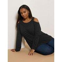 Yours Curve Bardot 2 In 1 Jumper - Black