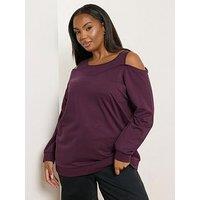 Yours Curve Bardot 2 In 1 Jumper - Red