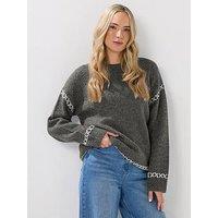 Long Tall Sally Cross Stitch Jumper - Grey