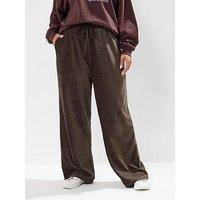 Yours Curve Cord Drawstring Pull On Trouser - Brown