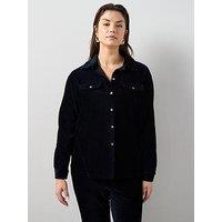 The Very Collection Curve Stretch Cord Shirt Co-Ord - Blue