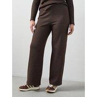 The Very Collection Curve Wide Leg Trouser Co-Ord - Brown