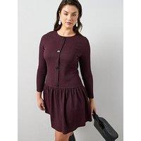 The Very Collection Curve Stretch Check Dropped Waist Mini Dress - Multi