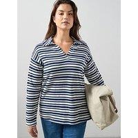 The Very Collection Curve Stripe Collared Top - Multi