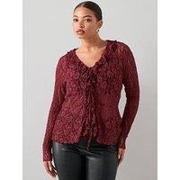 The Very Collection Curve Lace Tie Top