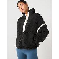 Gym + Coffee Womens Training Industry Half Zip Top - Black