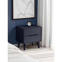 Julian Bowen Alicia 2 Drawer Bedside Table - Anthracite