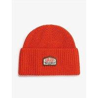 Superdry Trucker Knitted Beanie Hat - Orange