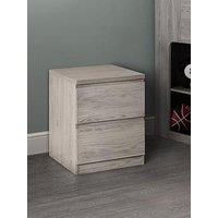 Julian Bowen Noah 2 Drawer Bedside Table - Grey Oak