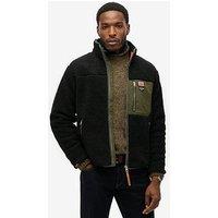 Superdry Vinage Retro Full Zip Fleece Jacket - Black