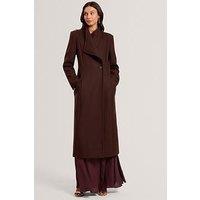 Ted Baker Double Faced Wool Long Sculpted Wrap Coat - Brown