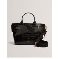 Ted Baker Croc Effect Knot Bow Crossbody Bag - Black