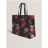 Ted Baker Floral Printed Extra Large Icon Bag - Black