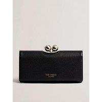 Ted Baker Rose Detail Leather Large Bobble Purse - Black