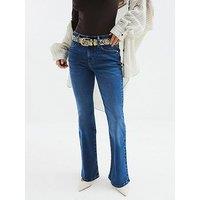 River Island Petite Mid Rise Bootcut Bea Jeans - Blue